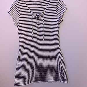 black and whit stripped dress